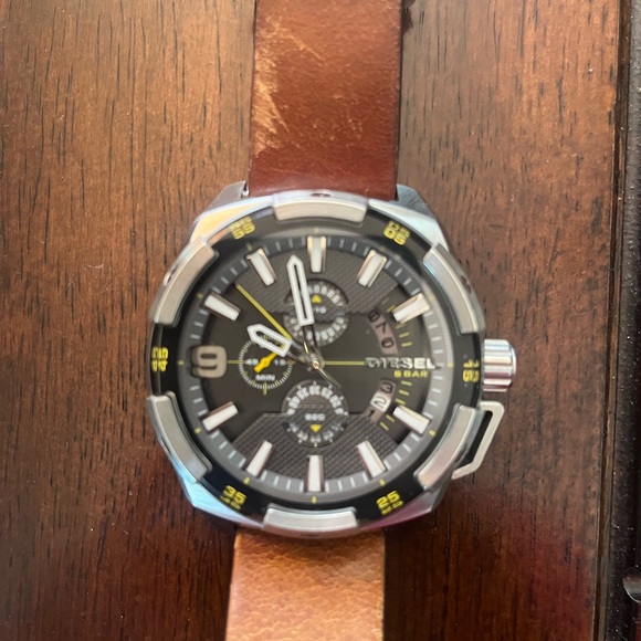 Diesel Men's Black and Brown Watch with Silver Accents - Picture 1 of 9